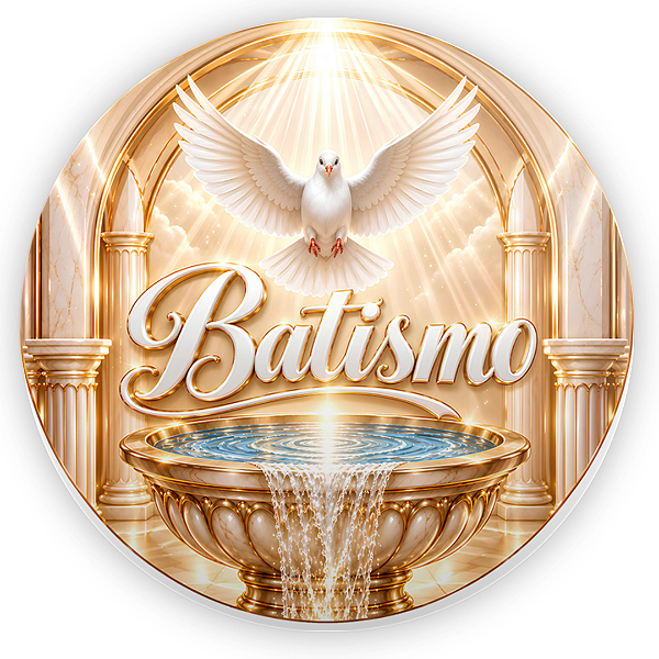 Capa Painel Redondo Sublimado - Batismo