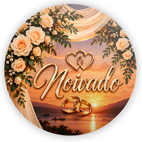 Capa Painel Redondo Sublimado - Enfim Noivos