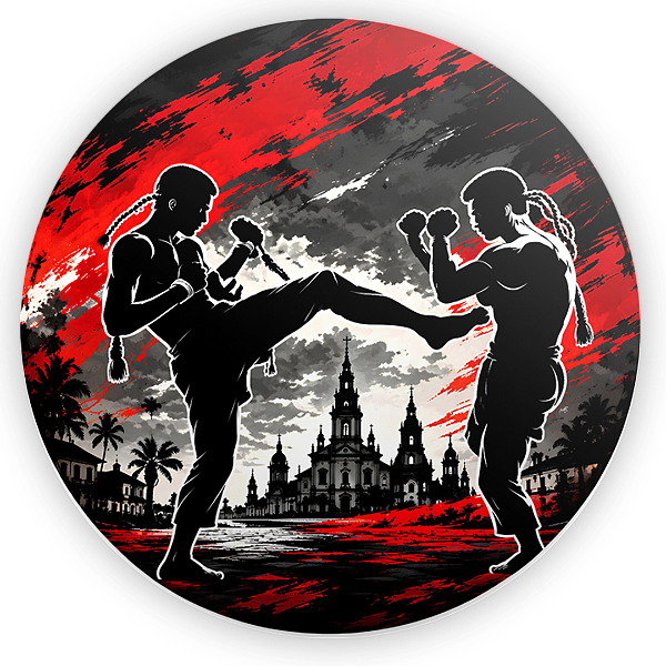 Capa Painel Redondo Sublimado - Muay Thai