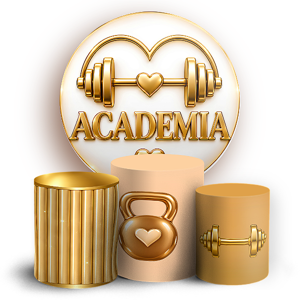 Capas Painel Redondo e Trio Cilindro Sublimado - Academia