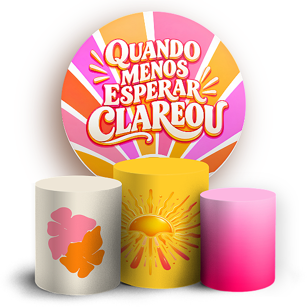 Capas Painel Redondo e Trio Cilindro Sublimado - Quando Menos Esperar Clareou