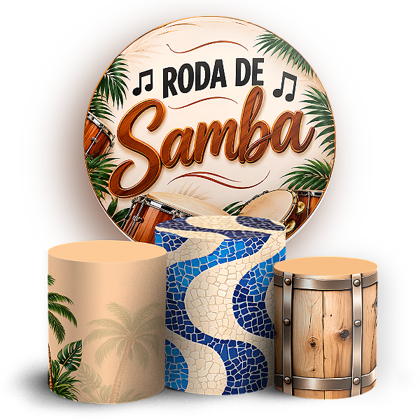 Capas Painel Redondo e Trio Cilindro Sublimado - Roda de Samba