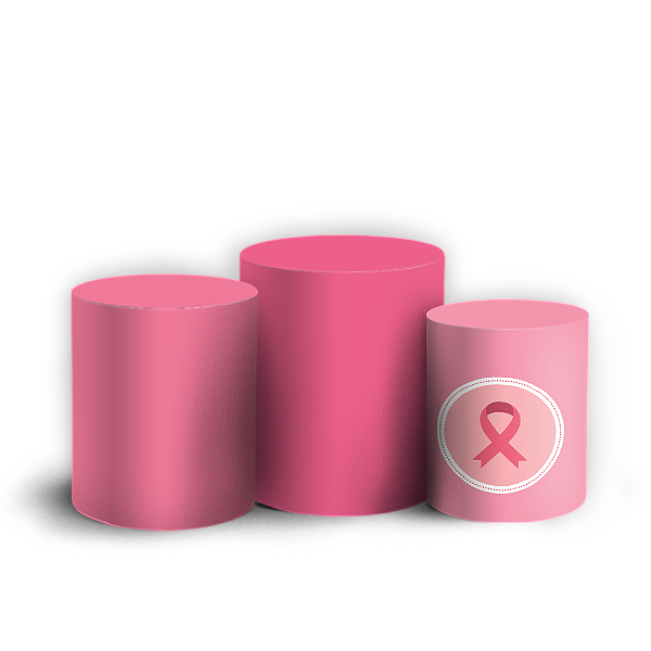 Capas Trio Cilindro Sublimado Veste Fácil - Outubro Rosa