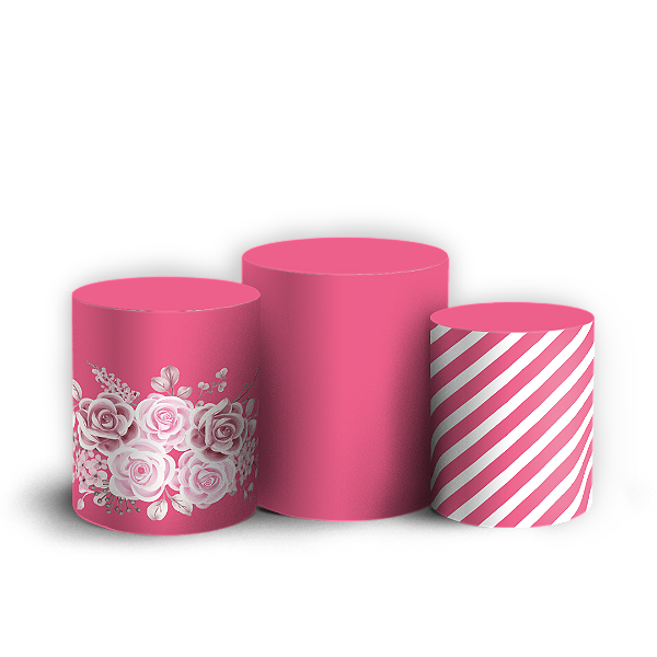 Capas Trio Cilindro Sublimado Veste Fácil - Outubro Rosa