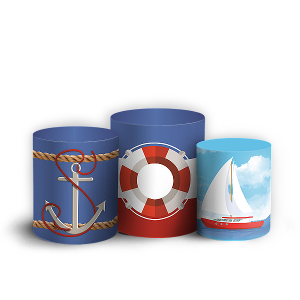 Capas Trio Cilindro Sublimado Veste Fácil - Náutico
