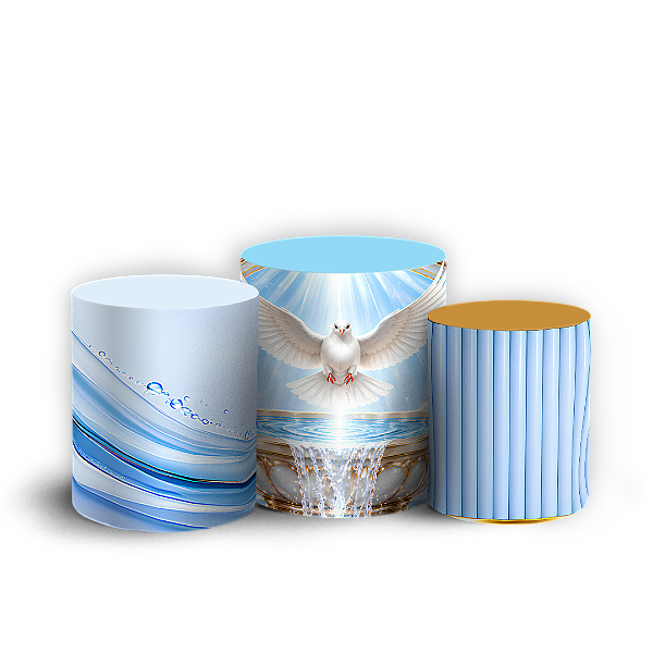Capas Trio Cilindro Sublimado Veste Fácil - Batismo