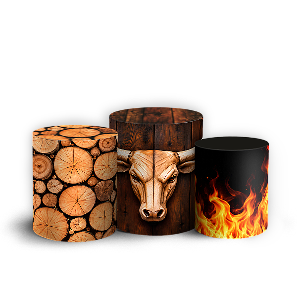 Capas Trio Cilindro Sublimado Veste Fácil - Churrasco