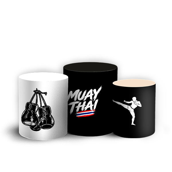 Capas Trio Cilindro Sublimado Veste Fácil - Muay Thai