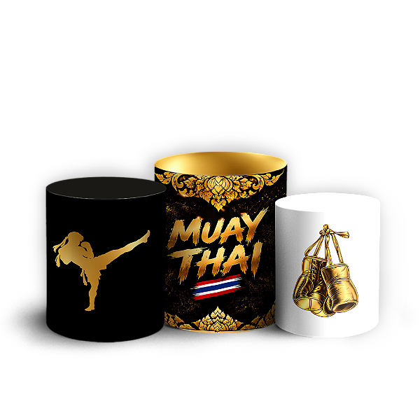 Capas Trio Cilindro Sublimado Veste Fácil - Muay Thai