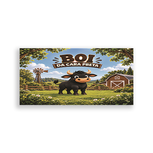 Capa Painel Retangular Sublimado - Boi da Cara Preta