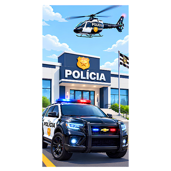 Capa Faixa Lateral Sublimado - Polícia
