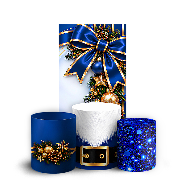 Capas Faixa Lateral e Trio Cilindro Sublimado Veste Fácil - Feliz Natal