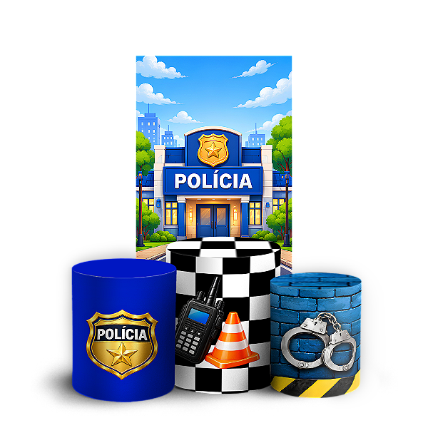 Capas Faixa Lateral e Trio Cilindro Sublimado Veste Fácil - Polícia