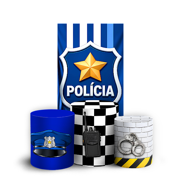Capas Faixa Lateral e Trio Cilindro Sublimado Veste Fácil - Polícia