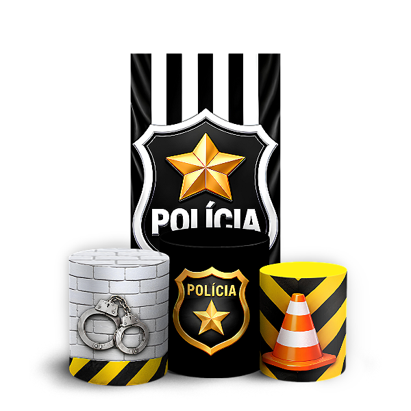 Capas Faixa Lateral e Trio Cilindro Sublimado Veste Fácil - Polícia