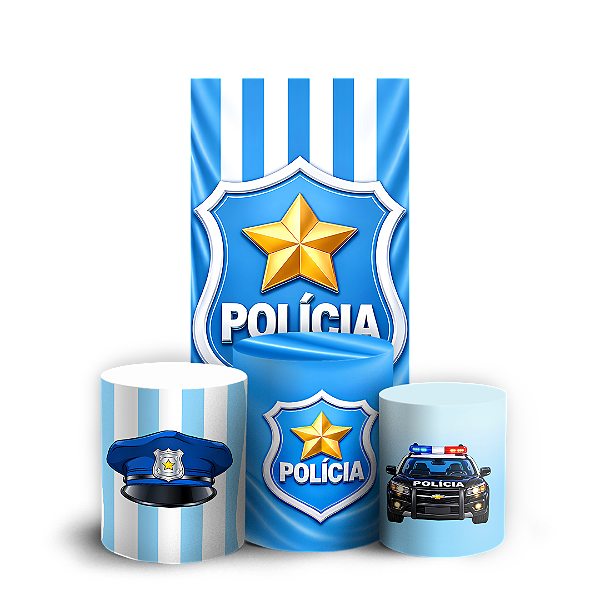 Capas Faixa Lateral e Trio Cilindro Sublimado Veste Fácil - Polícia