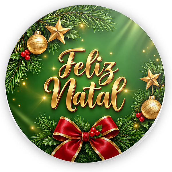 Capa Painel Redondo Sublimado - Natal Verde