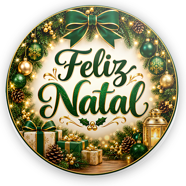 Capa Painel Redondo Sublimado - Natal Verde