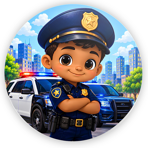 Capa Painel Redondo Sublimado - Polícia