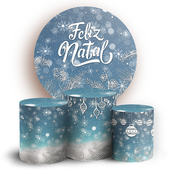 Capas Painel Redondo e Trio Cilindro Sublimado - Natal