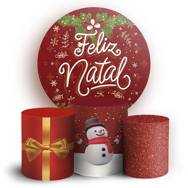 Capas Painel Redondo e Trio Cilindro Sublimado - Natal