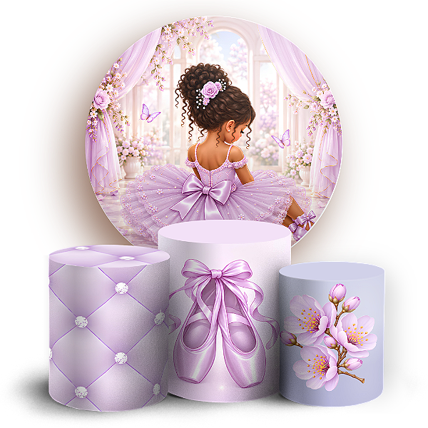 Capas Painel Redondo e Trio Cilindro Sublimado - Bailarina