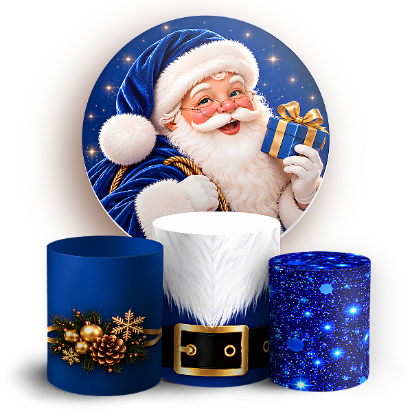 Capas Painel Redondo e Trio Cilindro Sublimado - Feliz Natal
