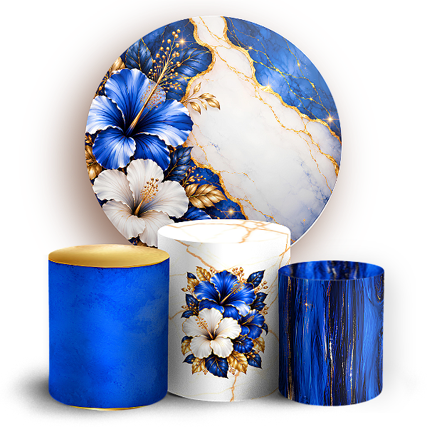 Capas Painel Redondo e Trio Cilindro Sublimado - Tropical Floral
