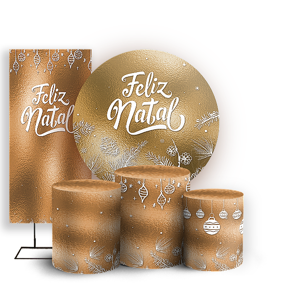 Capas Painel Redondo Trio Cilindro e Faixa Lateral Sublimado - Natal