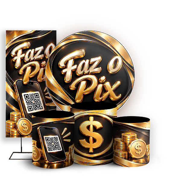 Capas Painel Redondo Trio Cilindro e Faixa Lateral Sublimado - Faz o Pix