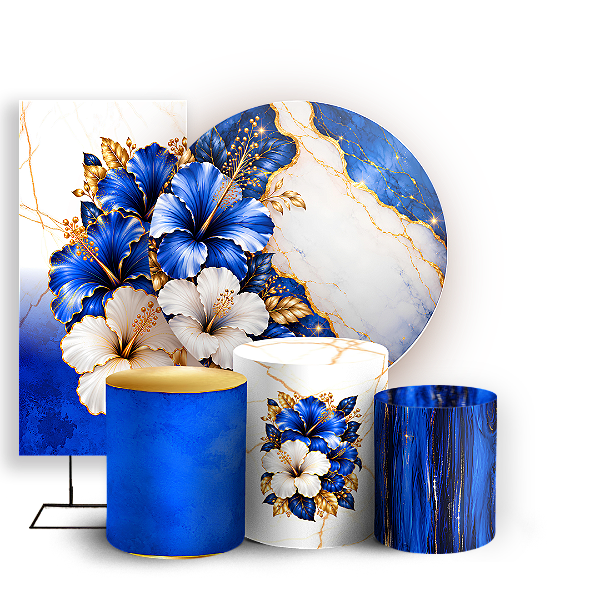 Capas Painel Redondo Trio Cilindro e Faixa Lateral Sublimado - Tropical Floral