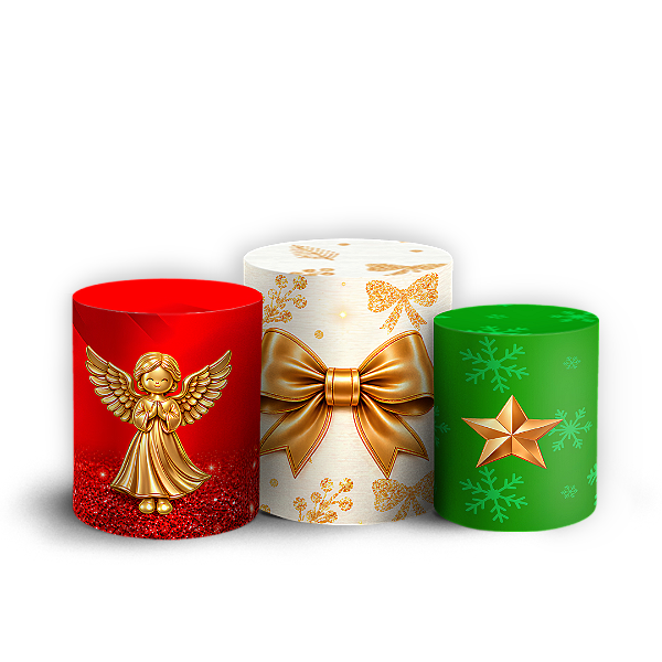 Capas Trio Cilindro Sublimado Veste Fácil - Feliz Natal
