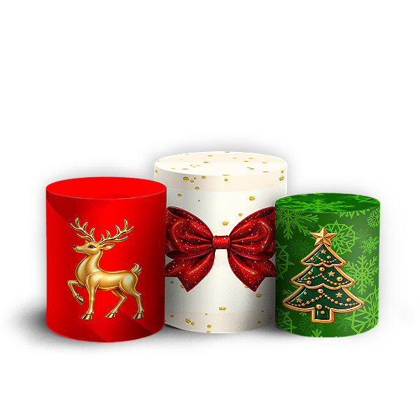 Capas Trio Cilindro Sublimado Veste Fácil - Feliz Natal