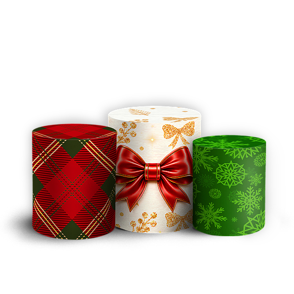 Capas Trio Cilindro Sublimado Veste Fácil - Feliz Natal