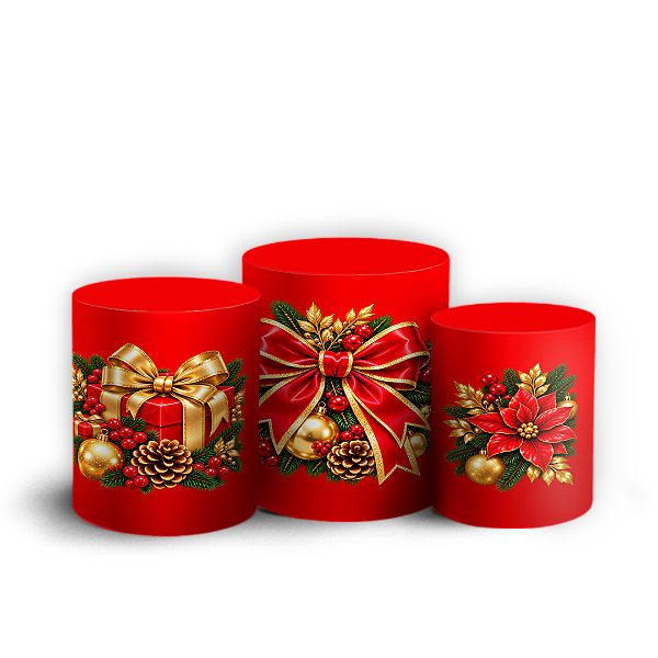 Capas Trio Cilindro Sublimado Veste Fácil - Feliz Natal