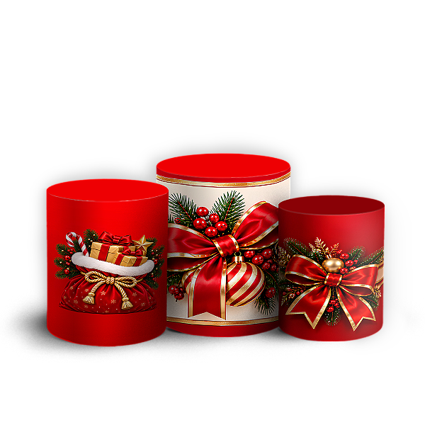 Capas Trio Cilindro Sublimado Veste Fácil - Feliz Natal