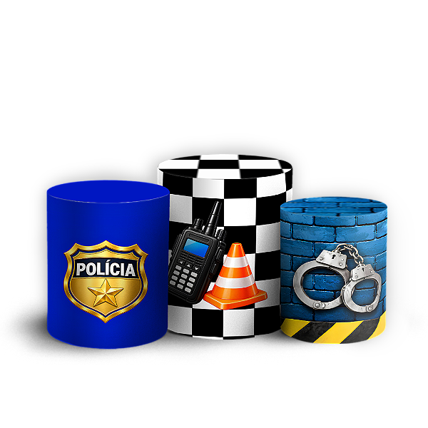 Capas Trio Cilindro Sublimado Veste Fácil - Polícia