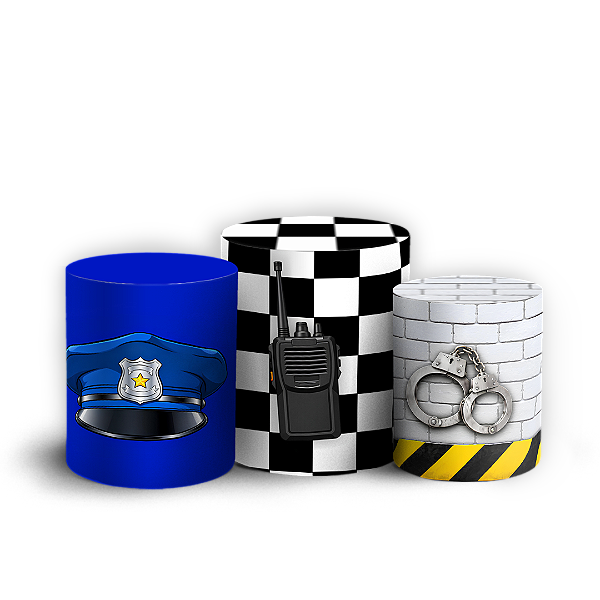 Capas Trio Cilindro Sublimado Veste Fácil - Polícia