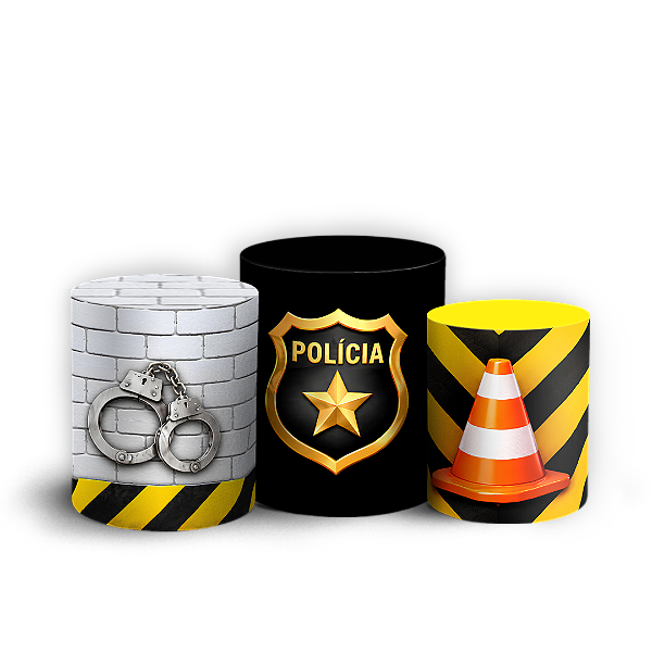 Capas Trio Cilindro Sublimado Veste Fácil - Polícia