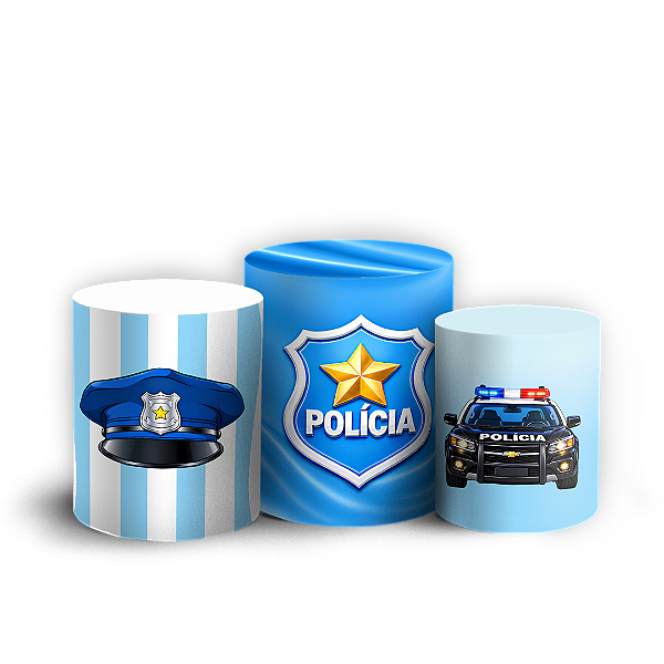 Capas Trio Cilindro Sublimado Veste Fácil - Polícia