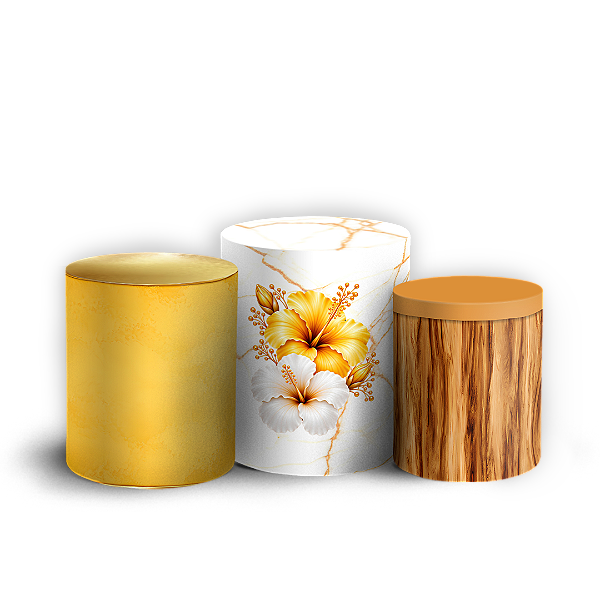 Capas Trio Cilindro Sublimado Veste Fácil - Tropical Floral