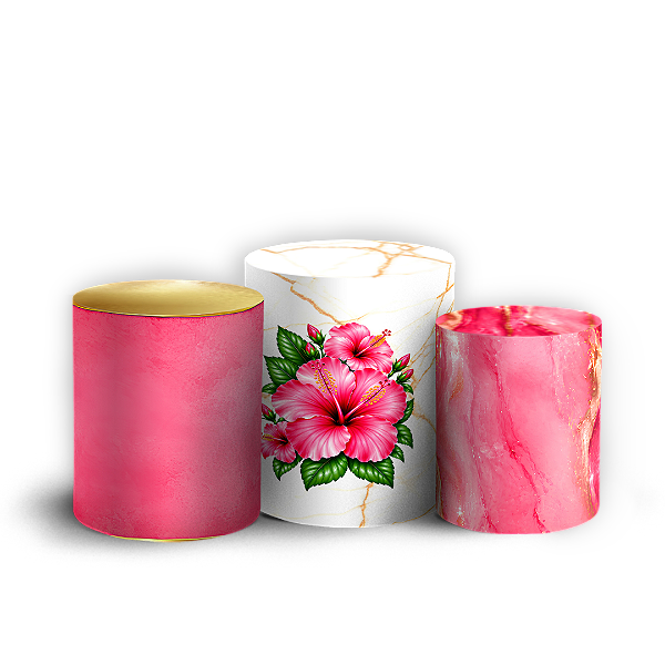 Capas Trio Cilindro Sublimado Veste Fácil - Tropical Floral
