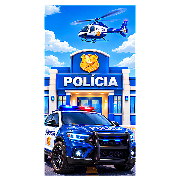 Capa Mini Faixa Lateral Sublimado - Polícia
