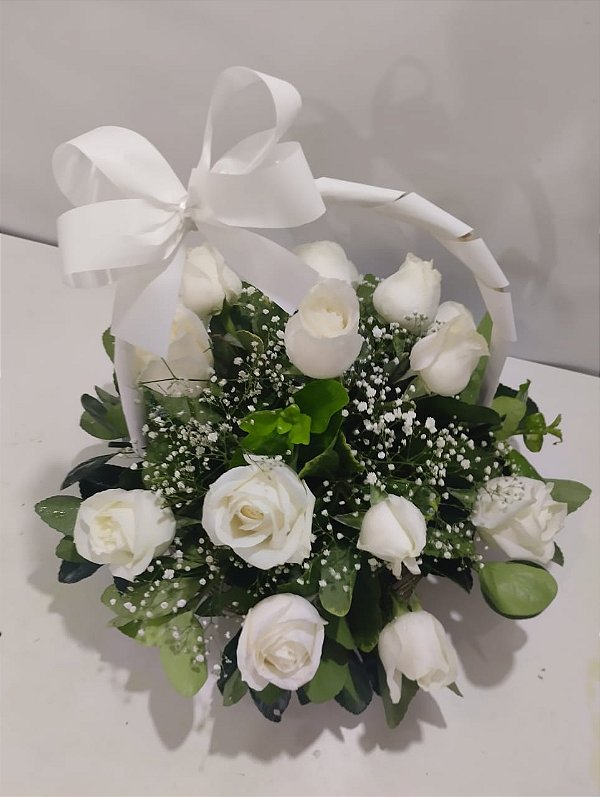 Cestas de Rosas Brancas