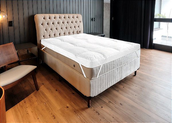 Protetor De Colchão Pillow Top Casal Microfibra Branco