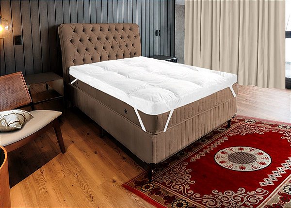 Pillow Top King Ziper Cetim C/ Enchimento Revestido Lavavel