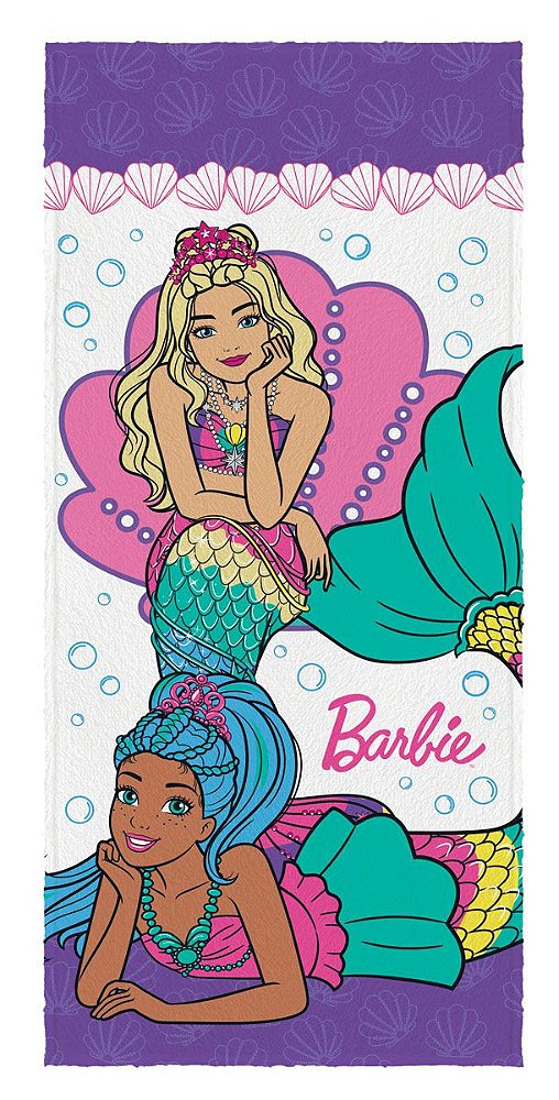 Toalha De Banho Infantil Barbie Reinos Magicos Sereia