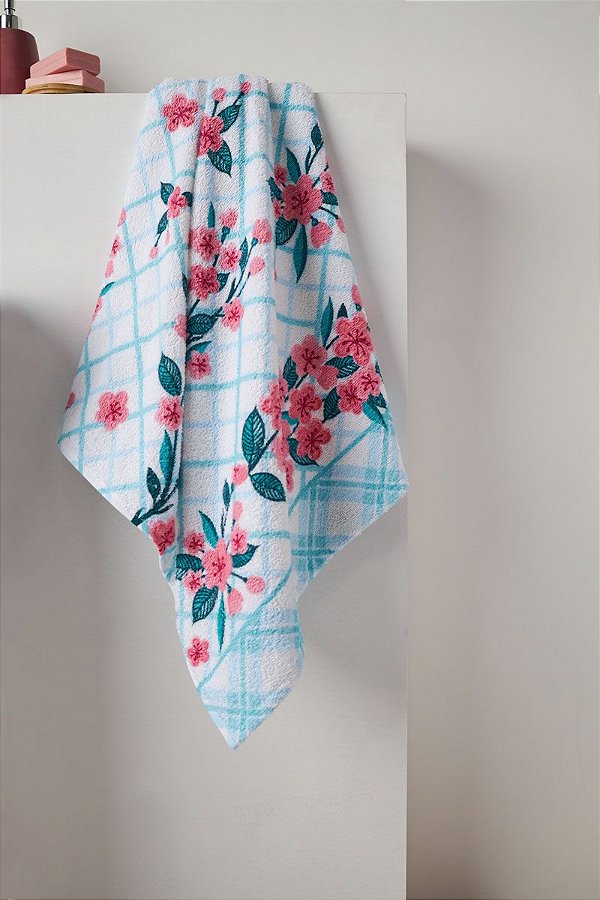 Toalha Felpuda De Banho Estampa Sakura 70cm X 135cm Lepper