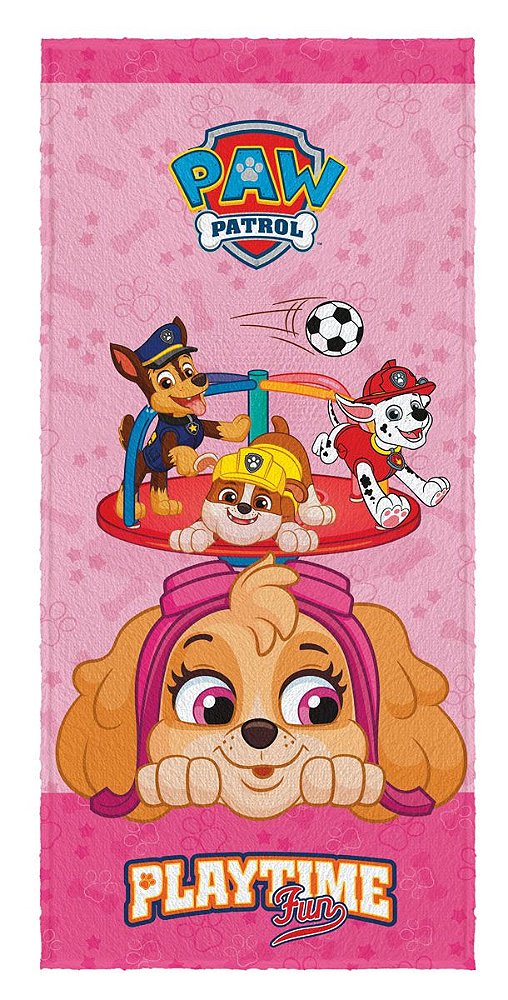 Toalha De Banho Felpuda Patrulha Canina Lepper 120x60cm