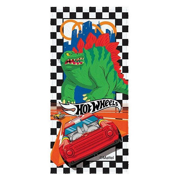 Toalha Felpuda Estampada Hot Wheels 60X120Cm Lepper